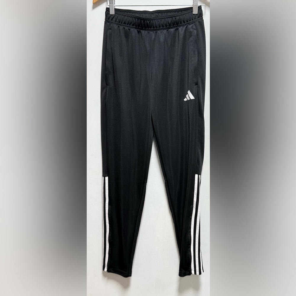 Adidas Kids Black Joggers with White Accents